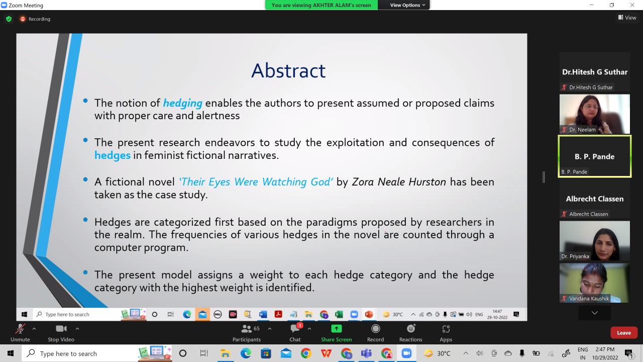 International Conference on Emerging Trends in Multidisciplinary Research” organized on 29th of Oct 2022