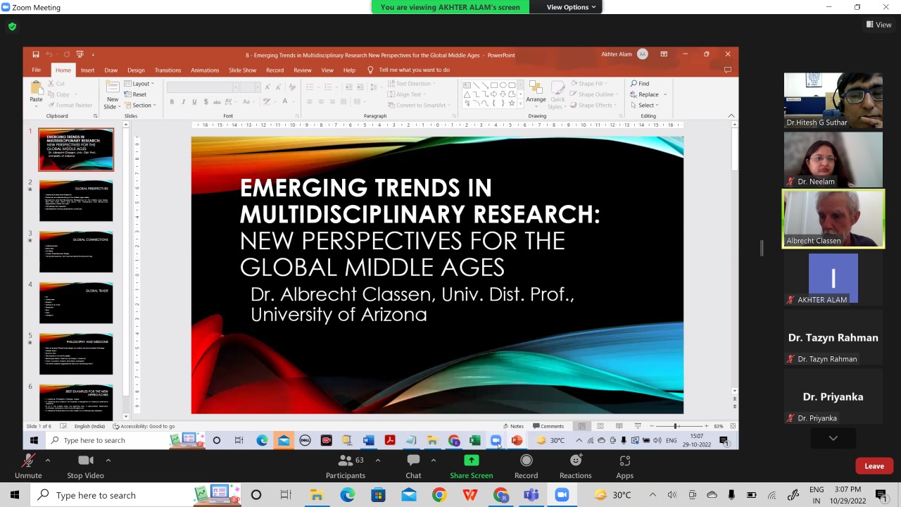 International Conference on Emerging Trends in Multidisciplinary Research” organized on 29th of Oct 2022