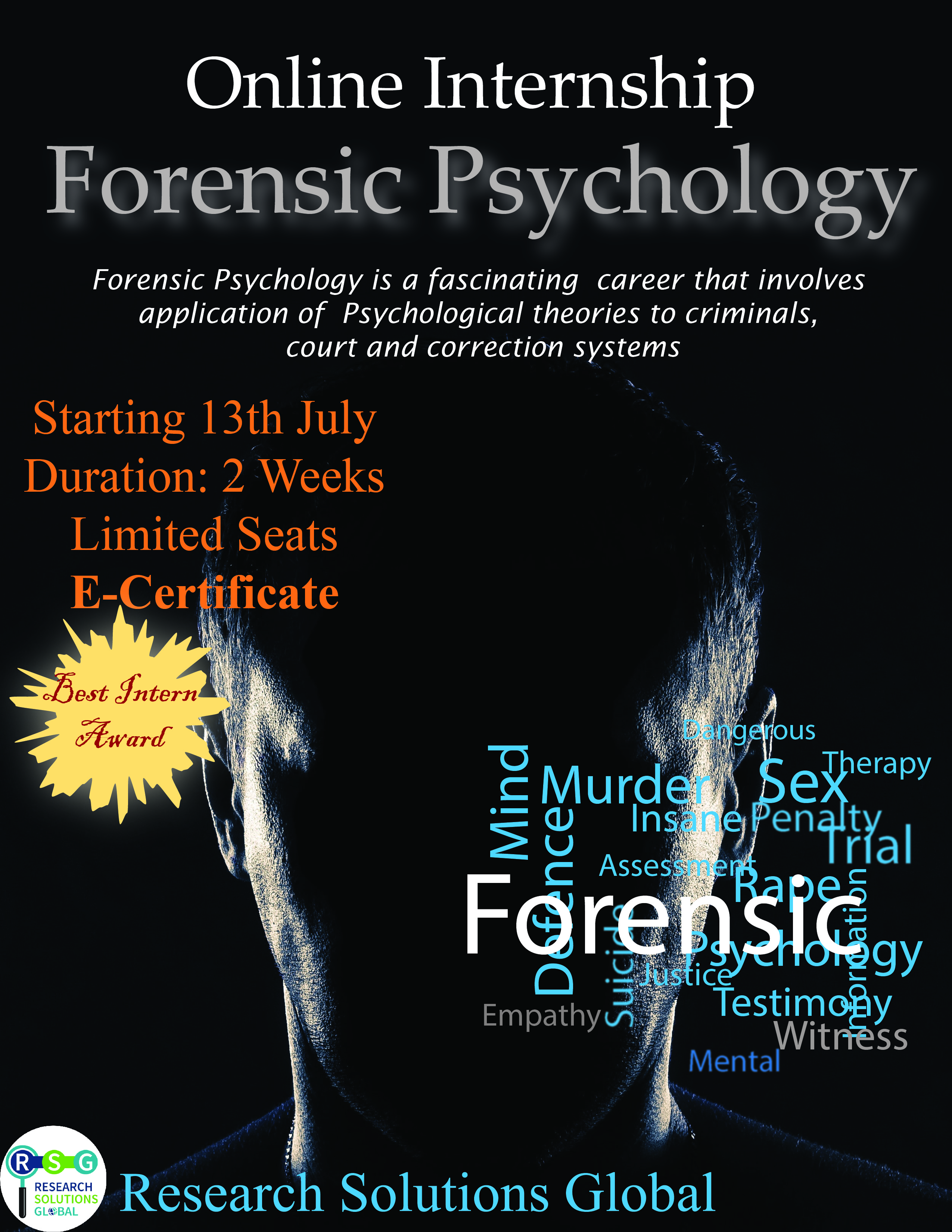 4th online Summer internship on Forensic Psychology organized by Research Solutions Global